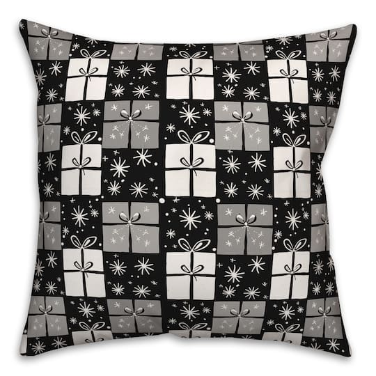 Neutral Present Pattern 18" x 18" Spun Poly Pillow